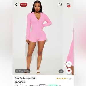 Pink Fashion Nova Romper Sleep PJ